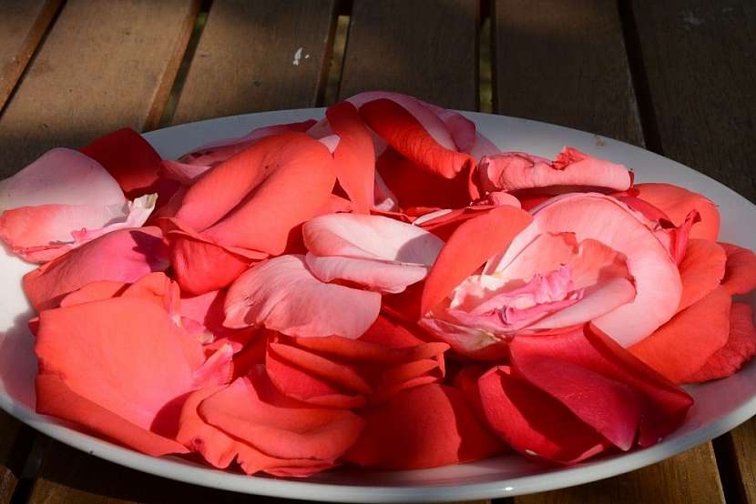 Kandované růžové květy: okvětní lístky musí být čisté, suché a neporušené