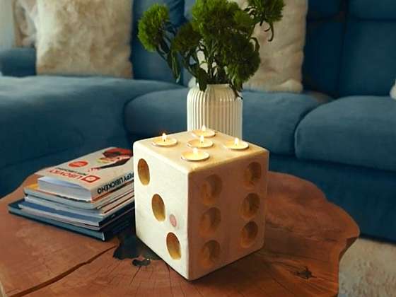 Výroba hrací kostky jako svícnu