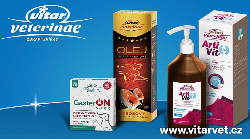 Jeden vysolovaný výherce získá balíček produktů VITAR Veterinae v hodnotě 2500,- Kč