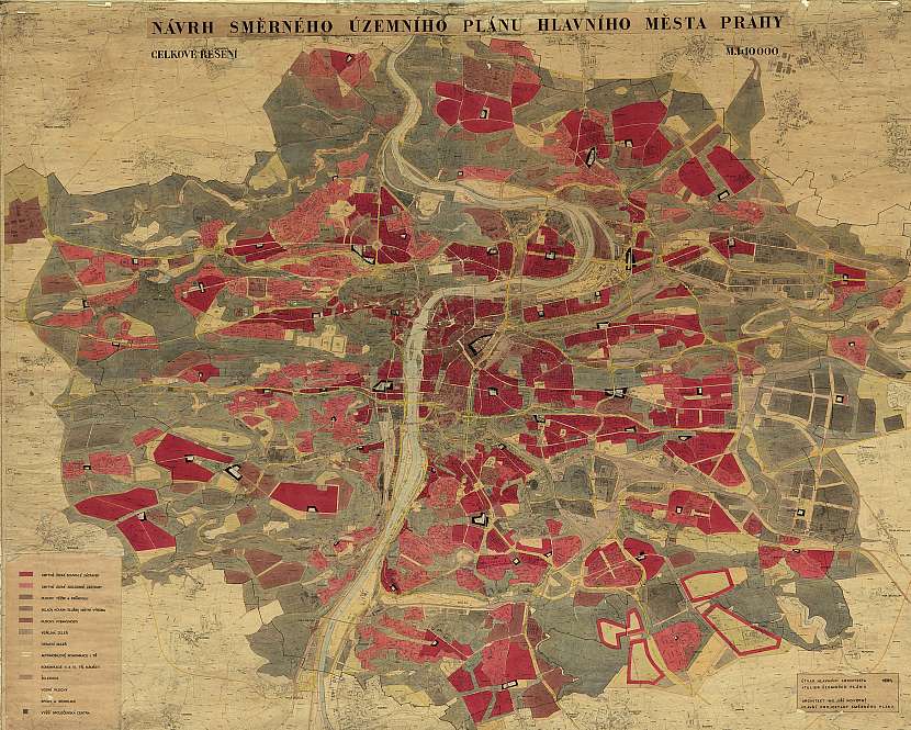 Mapa hlavního města Prahy z roku 1964