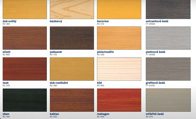 Odstíny lazury 3v1 k výběru