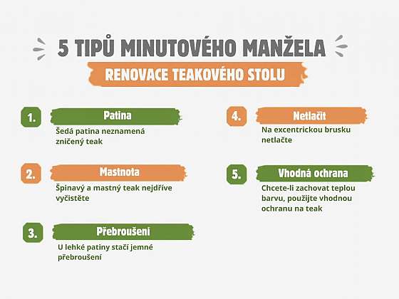 Údržba dřevěného zahradního nábytku