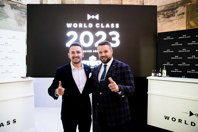 Jan Šebek, vítěz Diageo Reserve World Class 2023 a Vítězslav Cirok, loňský vítěz a 3. nejlepší barman na světovém finále DWC