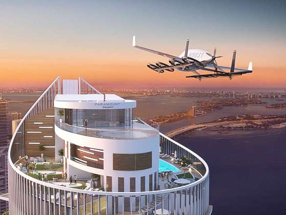 Létající auta přistávající na střeše domu? Dům budoucnosti staví v Miami