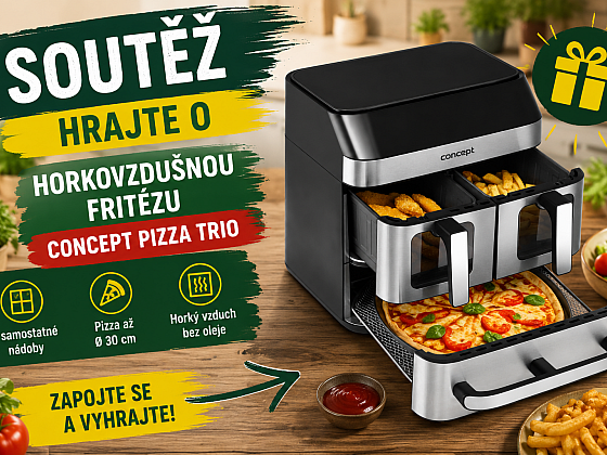 Otevřít článek/video: Soutěž z Receptáře: Vyhrajte horkovzdušnou fritézu Concept PIZZA TRIO pro snadné vaření