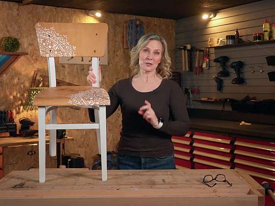 Renovace staré židle s použitím šablony 