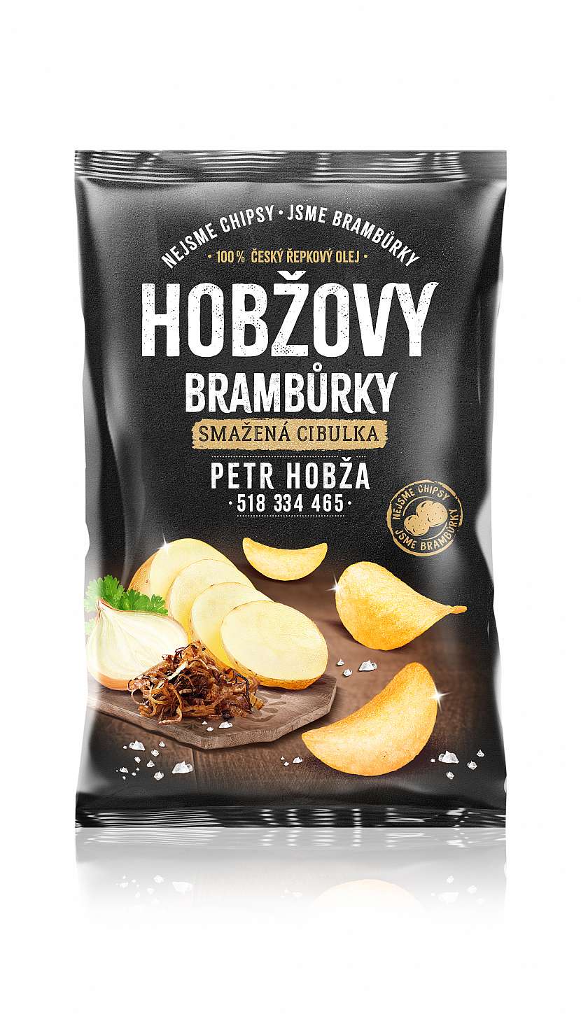 Hobžovy brambůrky smažená cibulka