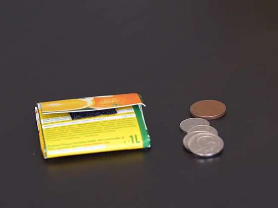 Výroba dětské peněženky z kartonu od džusu
