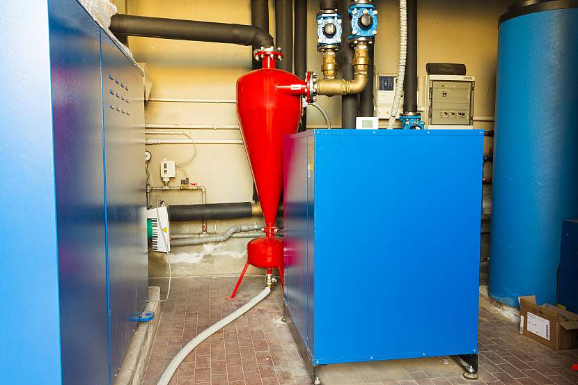Geotermální tepelné čerpadlo pro vytápění v kotelně