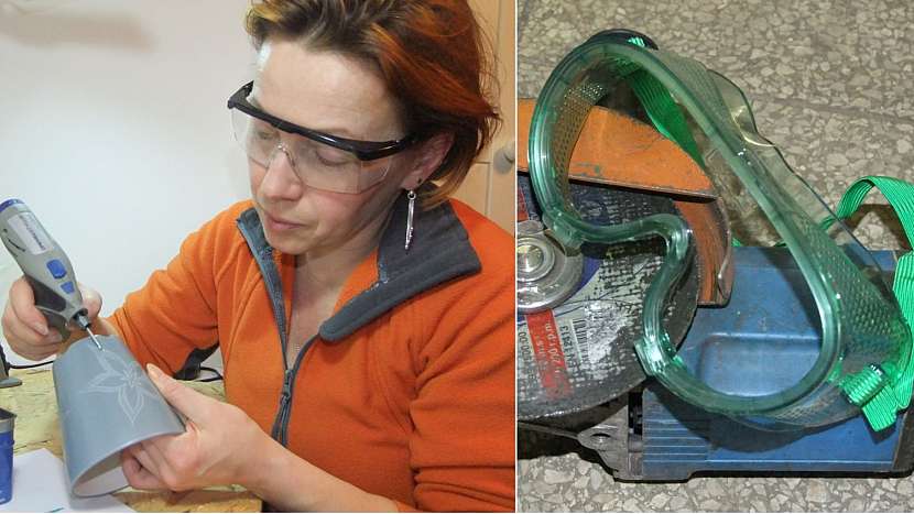 Při práci záleží i na oblečení: ochranné brýle