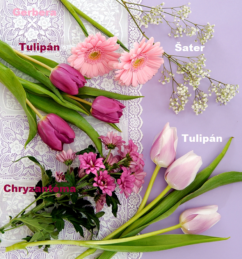 Tulipány doplníme o chryzantémy a další rostlinky