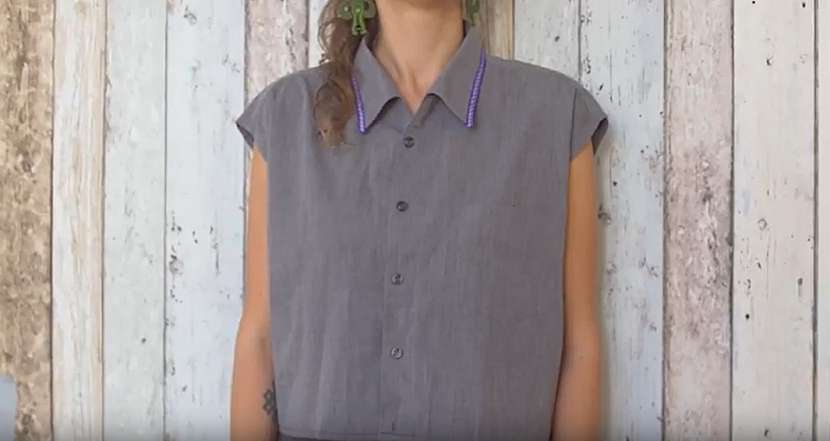 Letní dámská halenka ze staré pánské košile