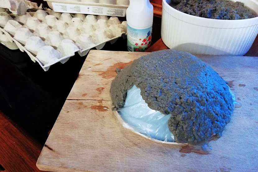 Miska z obalů na vejce: začněte tvarovat misku