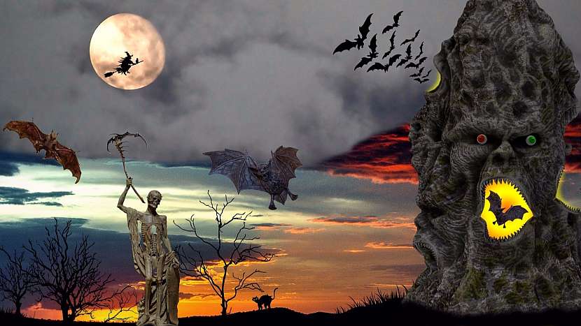 Halloweenská noc je plná duchů, bubáků a čarodějnic...