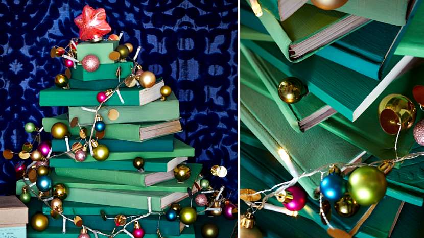 Vánoční stromeček pro knihomily: nakonec ho ozdobte řetězem