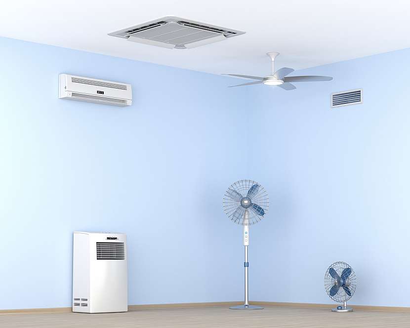 Možnosti chlazení interiéru: klimatizace, větrák nebo stropní chlazení? (Zdroj: Depositphotos)
