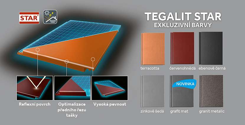 Model Tegalit STAR má design, který koresponduje s minimalismem současné architektury